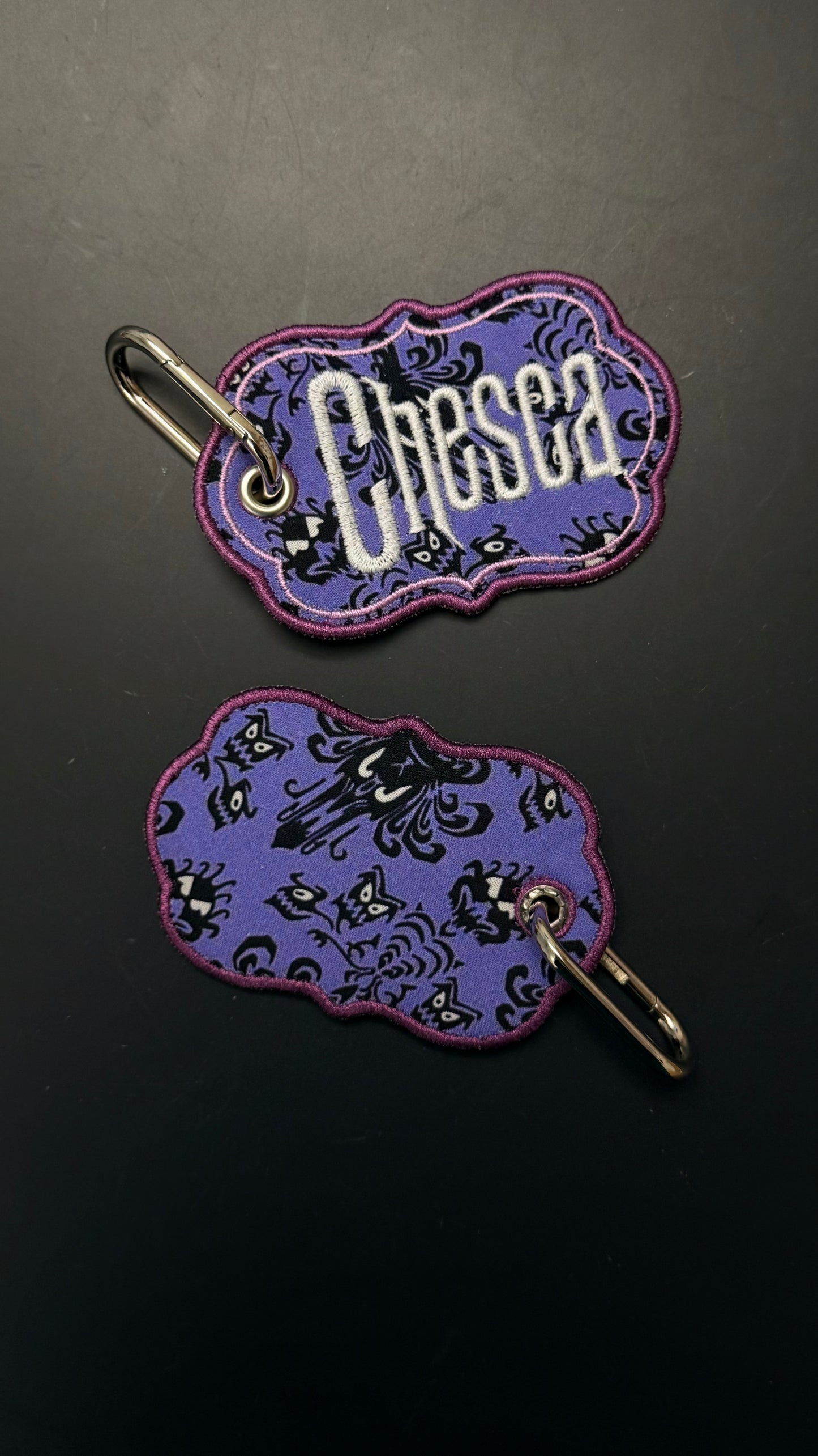 Haunted - Personalized Embroidered Bag Tag