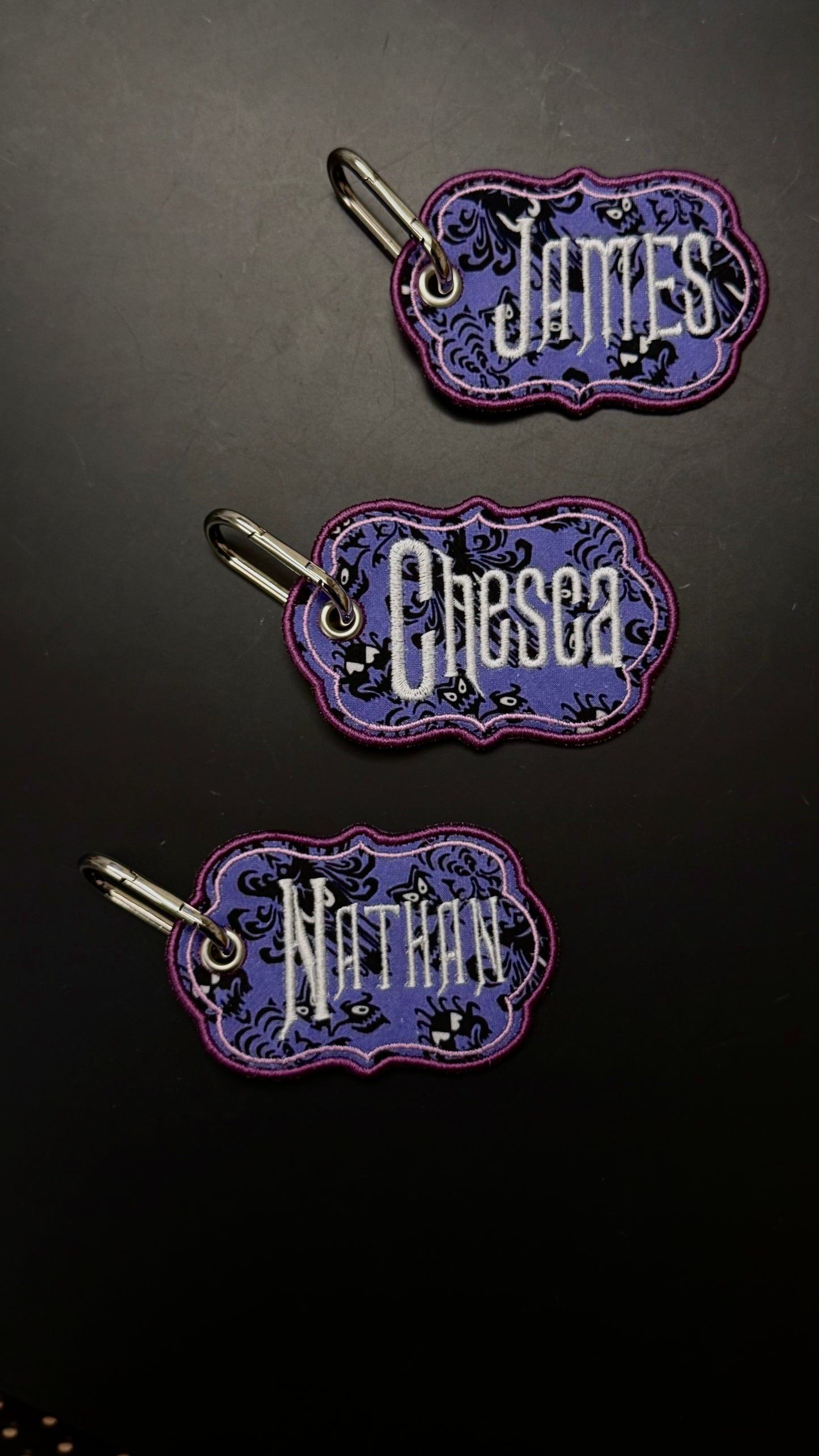 Haunted - Personalized Embroidered Bag Tag